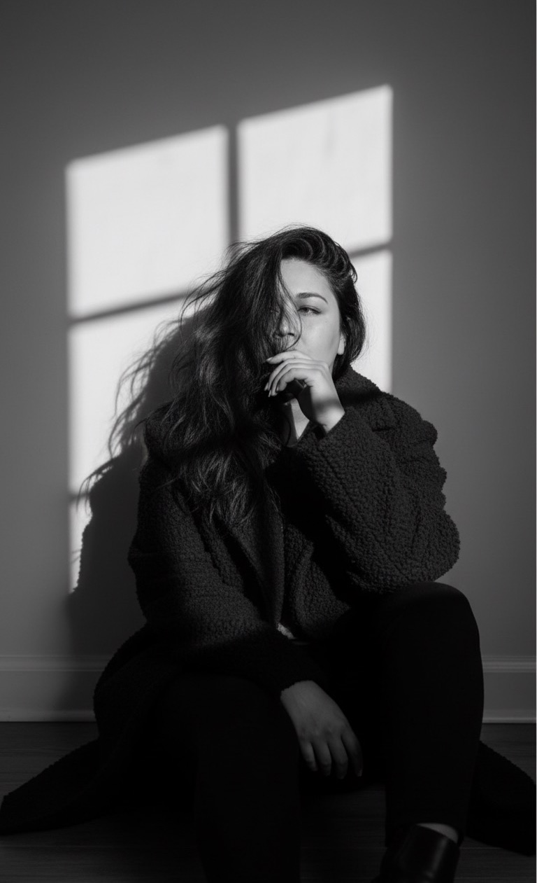 Black-and-white portrait of Deanna McAdams